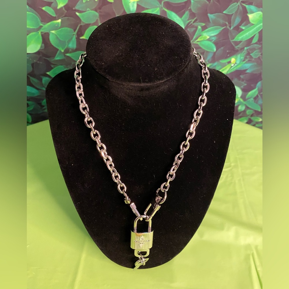 Louis Vuitton Silver lock & Key Necklace